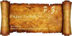 Pajzs Zoltán névjegykártya
